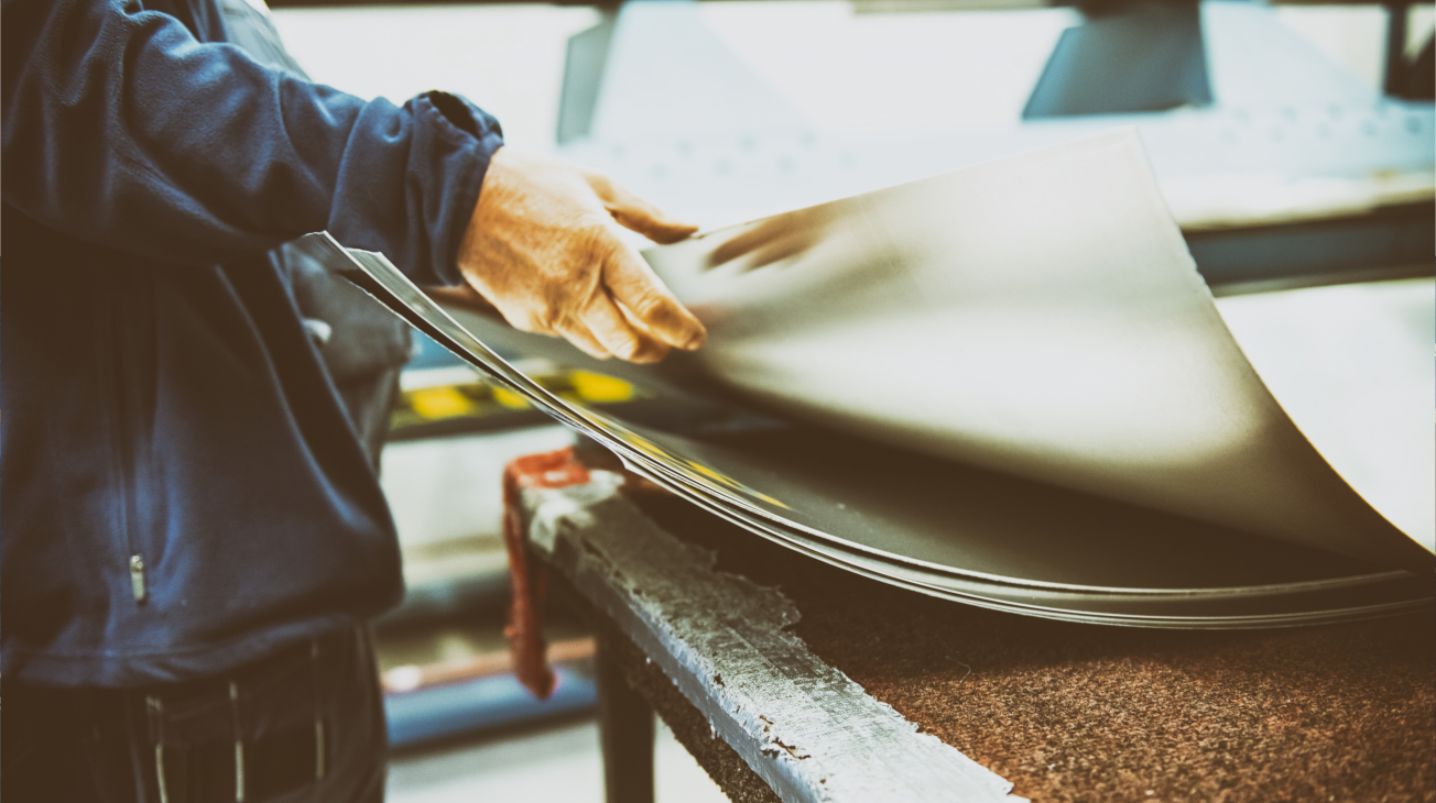 Sheet metal worker on the tools